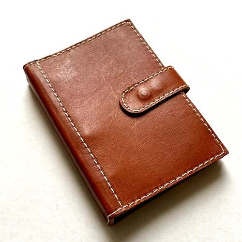 Vintage Brown Leather Personal Agenda Refillable Pocket Planner - Picture 8 of 9