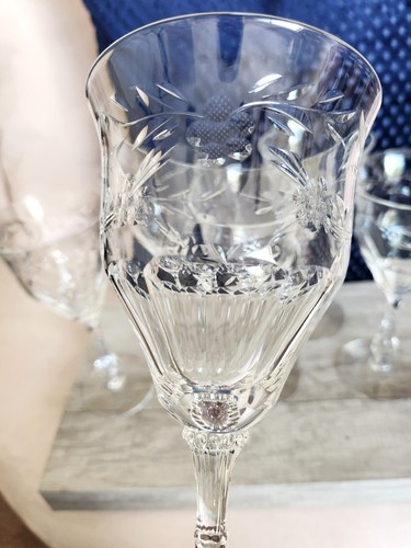 Tiffin Franziskaner 50er Jahre Delys geschliffen Kristall Weingläser Kelche Optik 6er Set - Bild 5 von 11