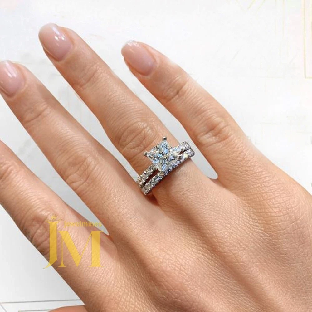 Platinum moissanite deals bridal sets