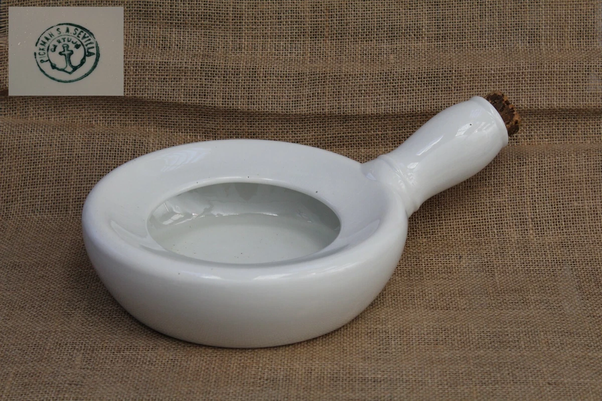 Antigua ESCUPIDERA de mano en porcelana LA CARTUJA Pickman S.A