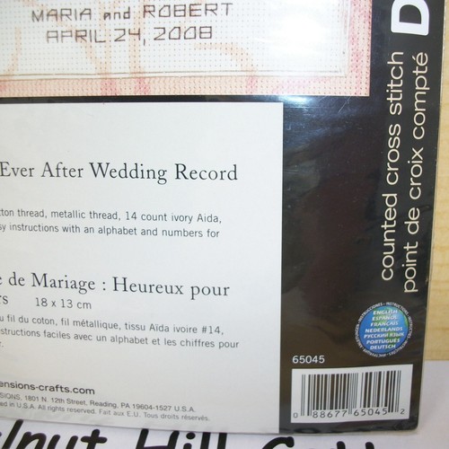 Dimensions HAPPILY EVER AFTER Wedding Record Counted Cross Stitch Kit 5x7 65045 - Picture 4 of 11