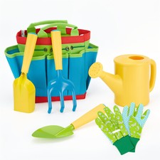6PCS Childern Gardening Set Garden Tools Kids Play Set Rake Watering Can Bag