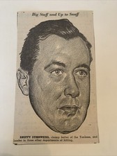 Snuffy Stirnweiss New York Yankees 1945 Sporting News Baseball 4X7 Cartoon