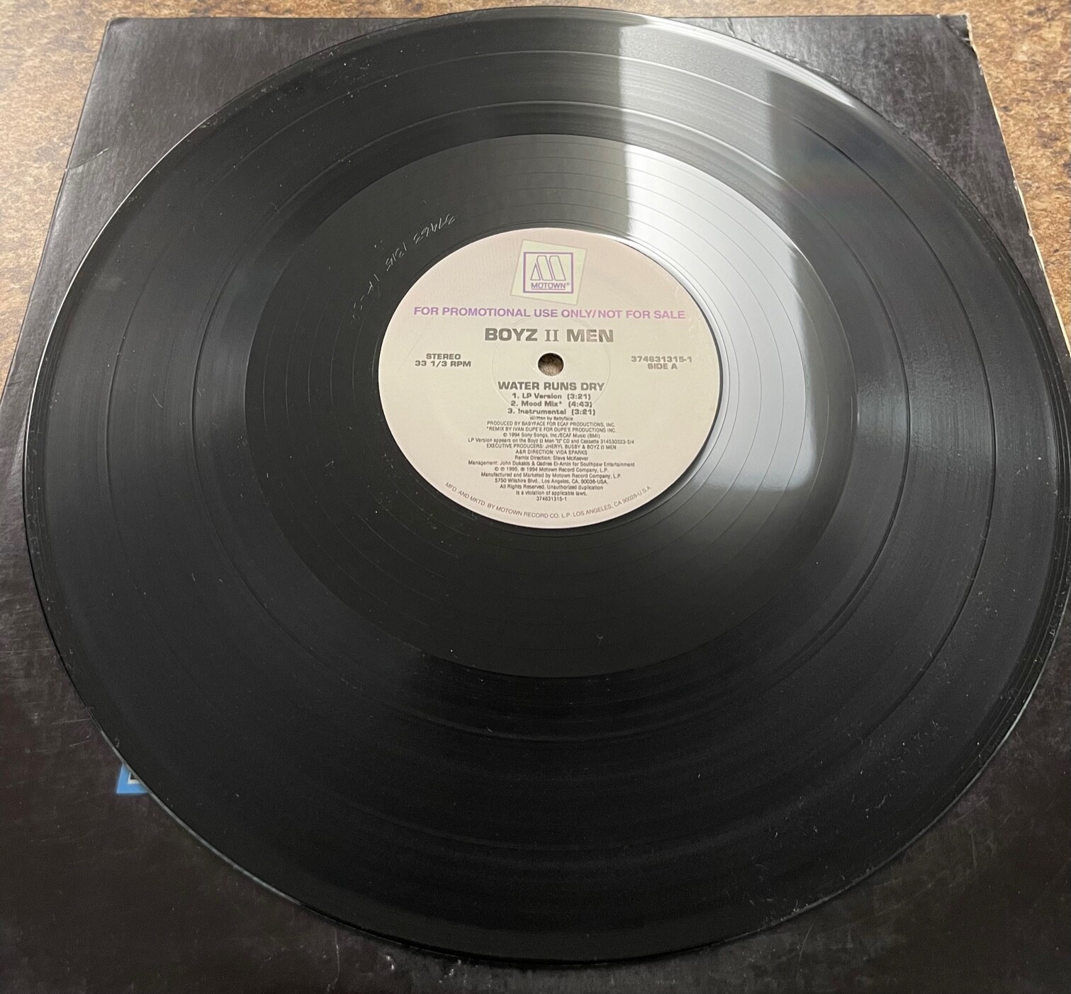 Boyz II Men Water Runs Dry Original Pressing 12" Promo eBay