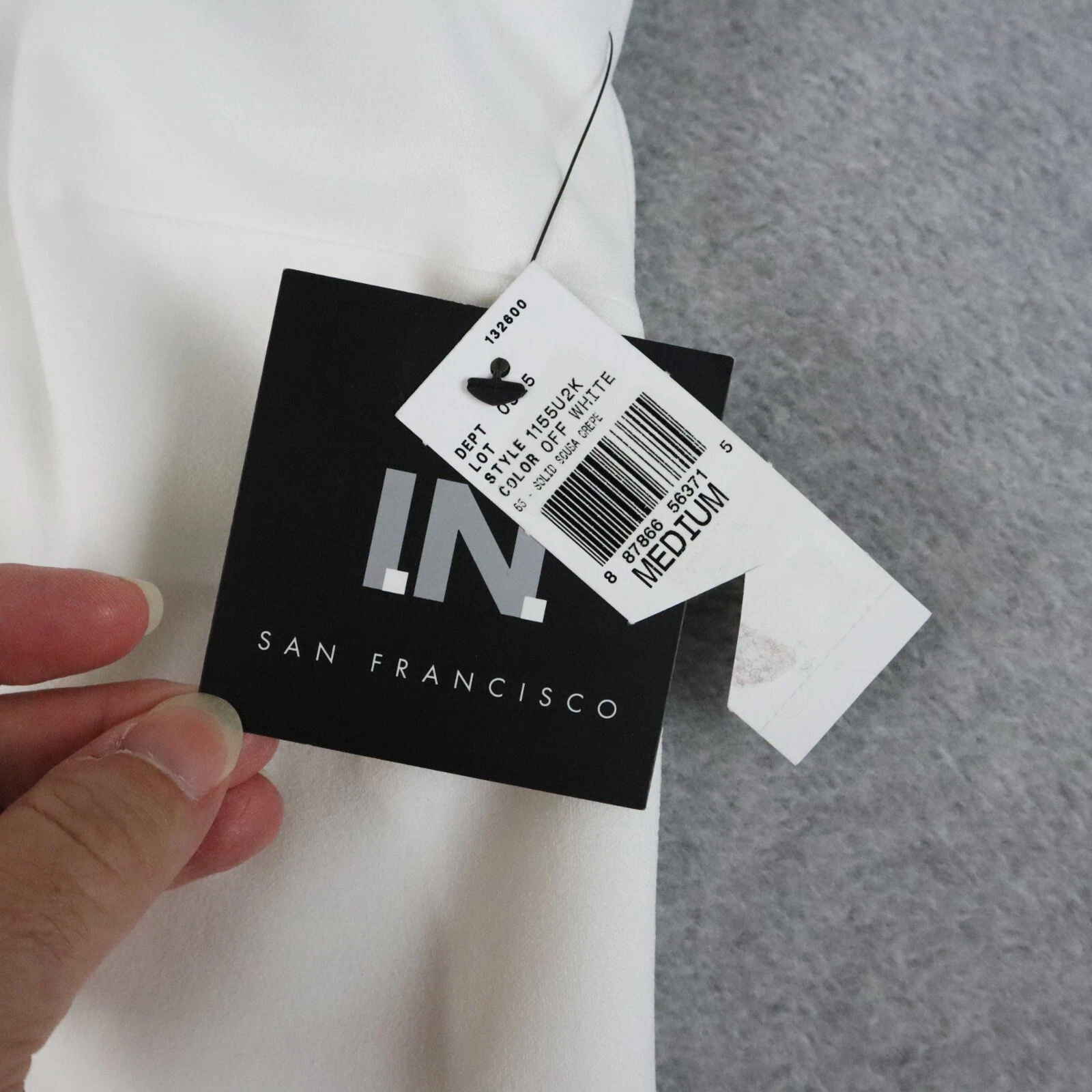 OFF WHITE I.N. Abito San Francisco donna medio formale festa bianco sporco senza maniche nuovo con etichetta