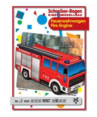 Children's Model Building Fire Truck | Children's Paper Craft Sheet