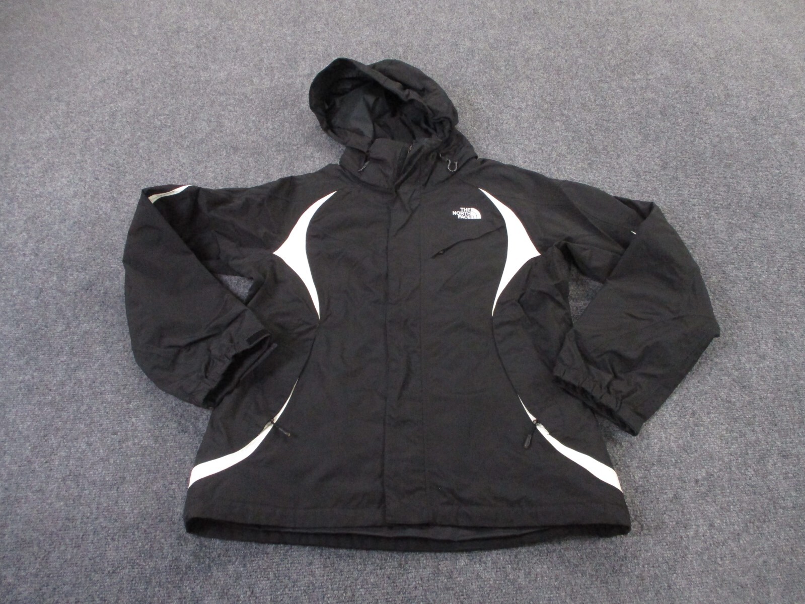 North Face Womens M Black Hyvent Waterproof Hiking Rain Jacket for Outdoor Adventures