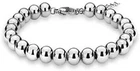 Sterling Silver 4MM-10M Italian Bead Ball Chain Bracelet- Handmade Bead Italian