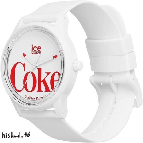 Reloj analógico Coca Cola × Ice-watch blanco icónico 018513 solar limitado con estuche