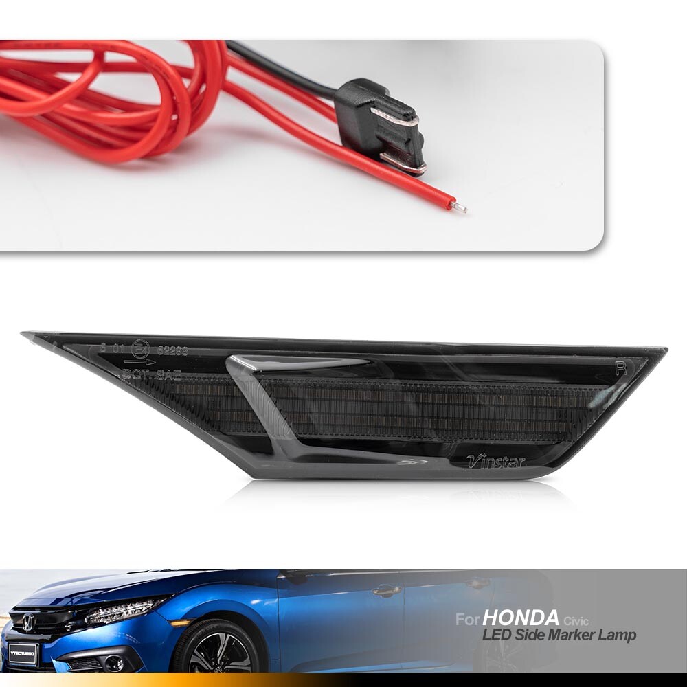Smoke Lens Led Side Marker Light for 2016up Honda Civic Turn Signal