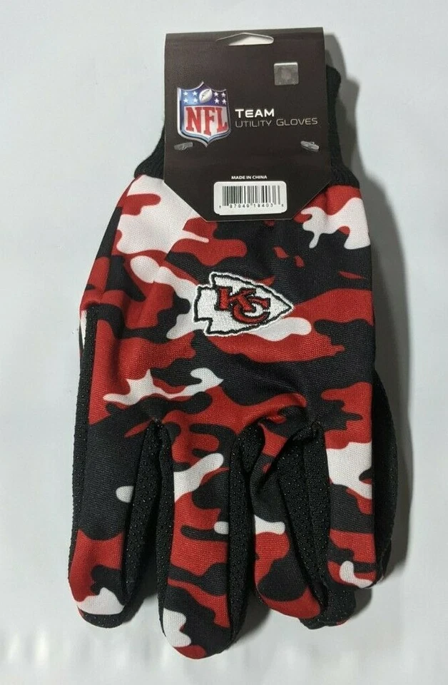 FOREVER COLLECTIBLES Kansas City Chiefs Tarnfarbe SPORTS Nutzen Handschuhe Arbeit Gartenarbeiten Neu