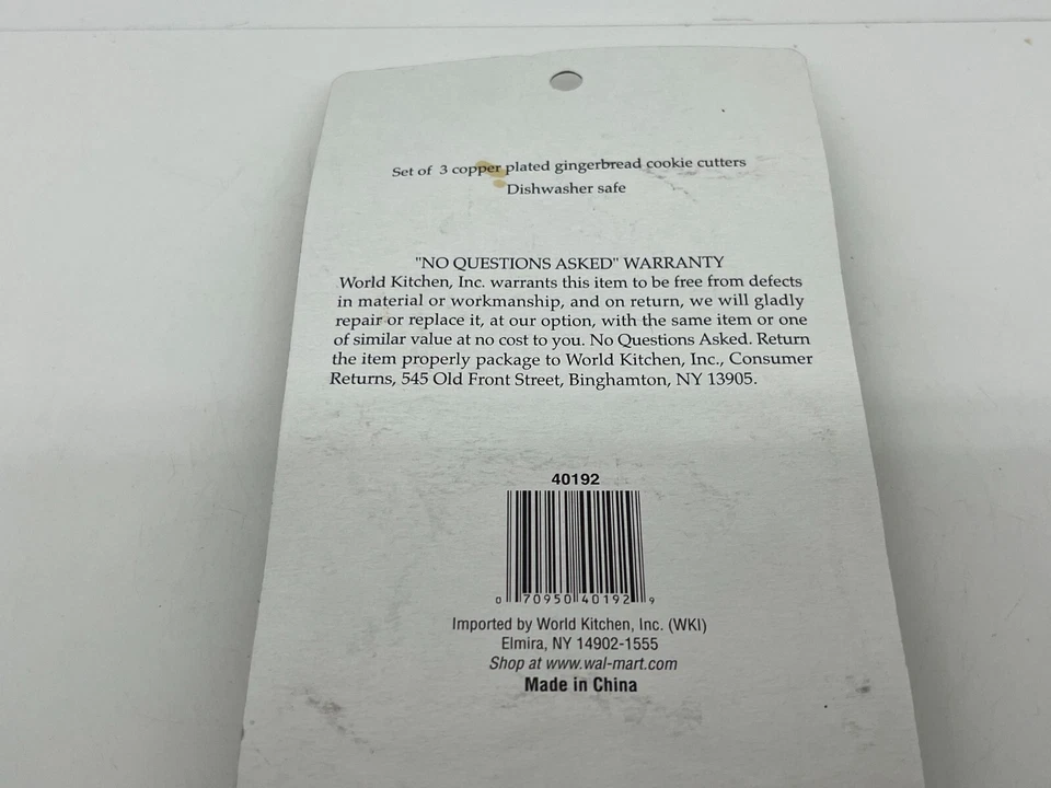 Vintage Copper Plated Cookie Cutters Nesting Gingerbread 3 Sizes EKCO (SEALED) - Image 4 of 4