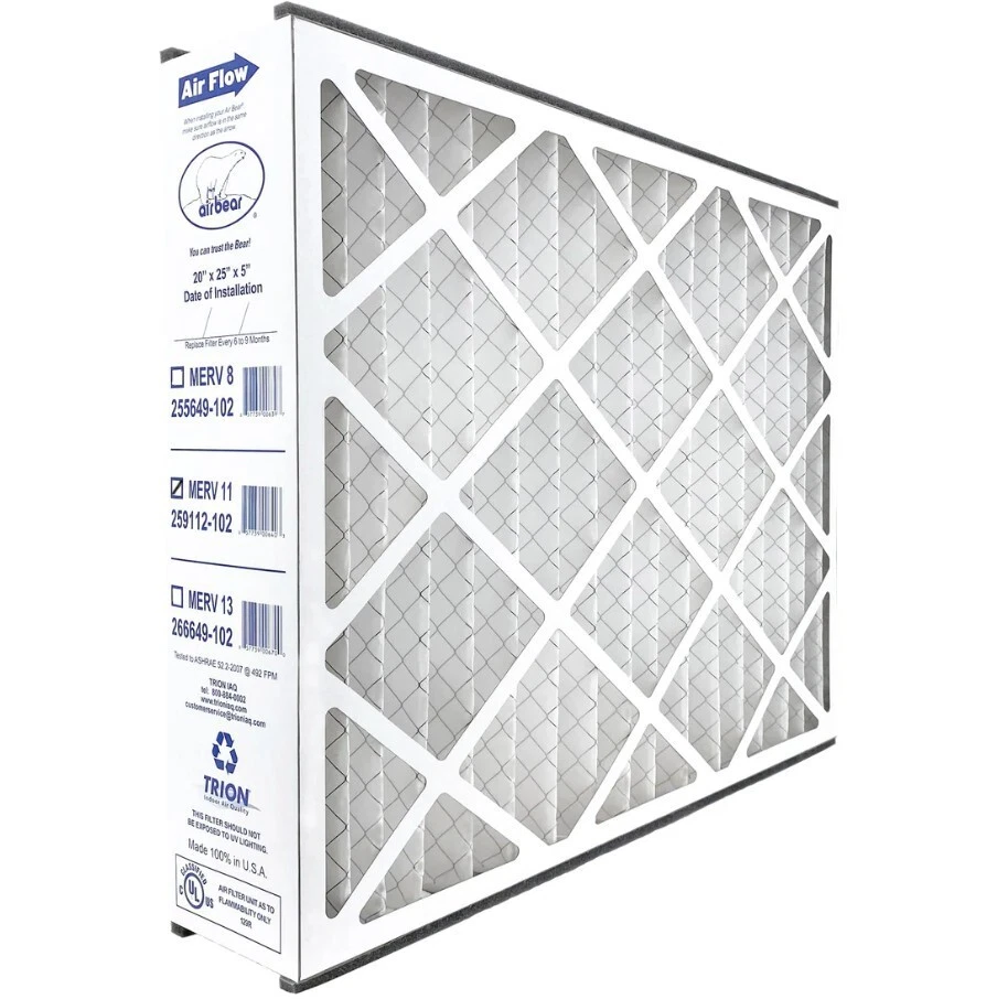 Trion Air Bear 259112-102 (3 Pack) Pleated Furnace Air Filter 20"x25"x5" MERV 11 - Image 2 of 4