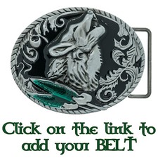 Howling Wolf Belt Buckle Twilight Celtic Tribal American Wild Animal Moon