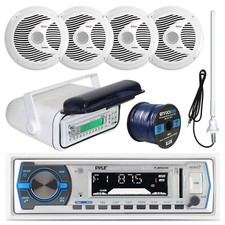 PLMRB29W Bluetooth USB Radio, Antenna, Radio Housing, 6.5"150W Speakers and Wire