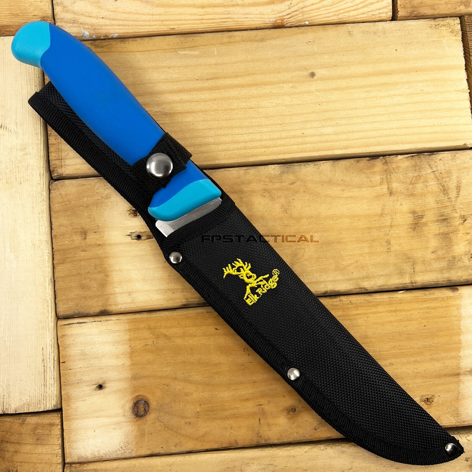 Elk Ridge Full Tang Rubber Grip Scalloped Camping Fishing Fillet Knife