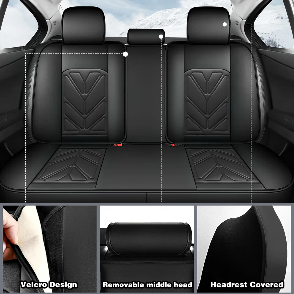 For Volkswagen Jetta Napa Leather Car Seat Cover  Front Rear Full Set Protector Foto 4 de 4