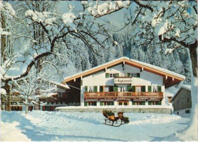 Old postcard AK Rottach-Egern cafe restaurant pension Angermeier GERMANY (1260260)