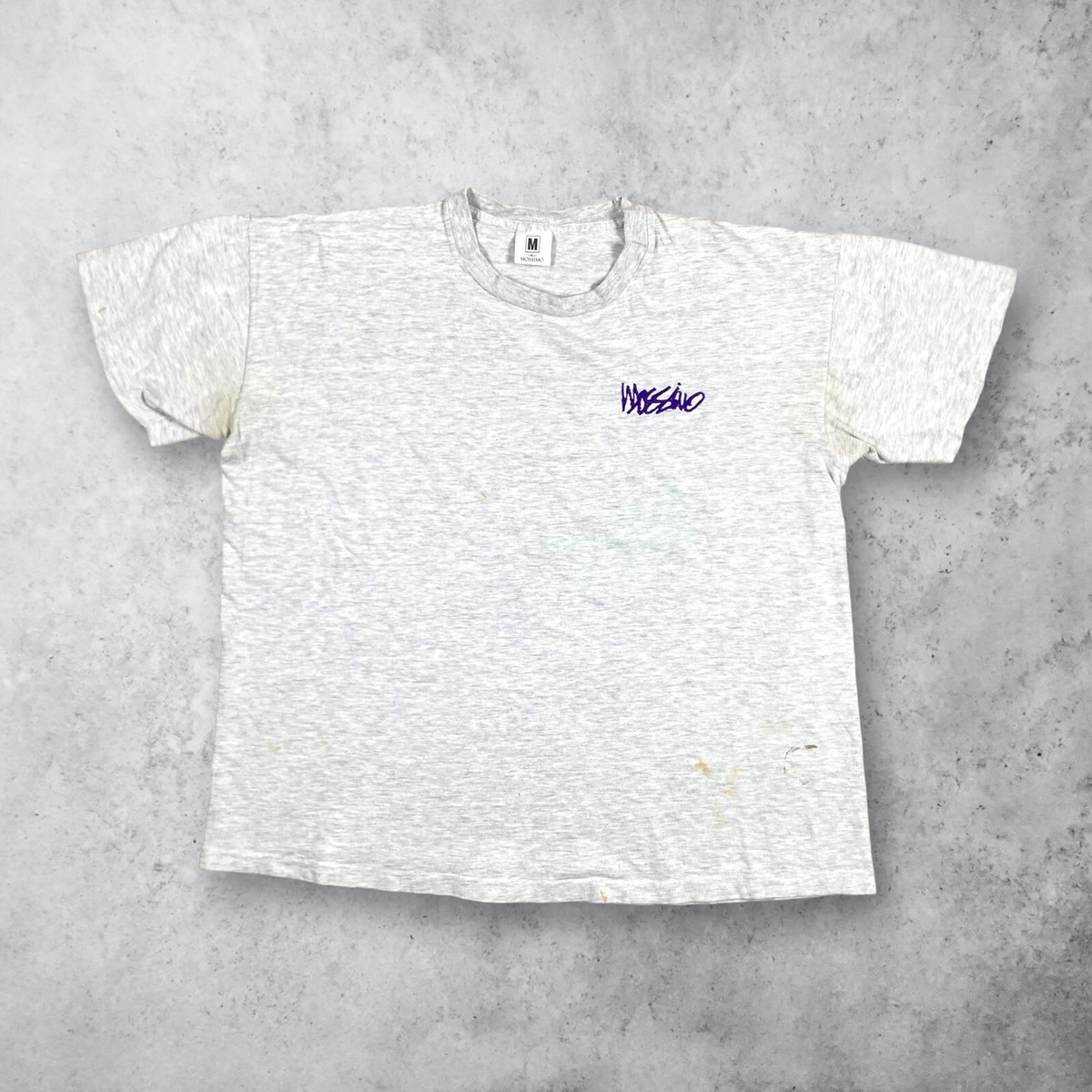 Vintage 90s Mossimo Embroidered Logo T-Shirt Gray Size Large | eBay