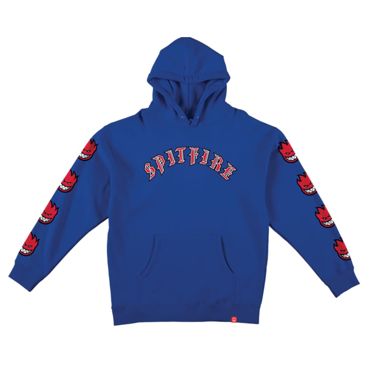 Spitfire Old E Bighead Fill Sleeve Hoodie/Sweatshirt L-Royal/Red