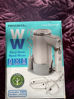Progress by WW EK5250WW Handmixer, einfache Aufbewahrung, Knethaken & Rührbesen, 5