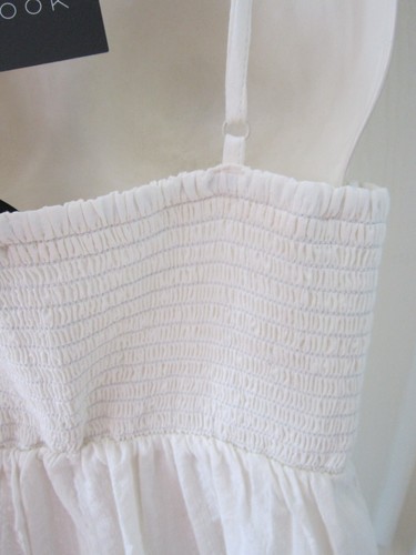 NEW LOOK SIZE 14 CREAM WHITE TUNIC TOP PEPLEM BLOUSE STRAPPY CAMI BEACH - Picture 14 of 17