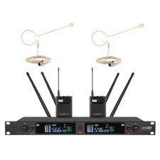 Wireless Microphone System UHF Single Ear Earset Condenser Mics for Church Shows