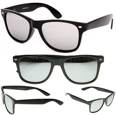 Silver Sunglasses Vintage Mirror Lens Retro Black Classic  display picture 2
