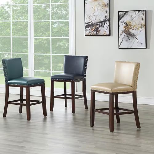New Peacock Contemporary Bar Stools Set of 2, 30" Height, Modern Design - Picture 4 of 12