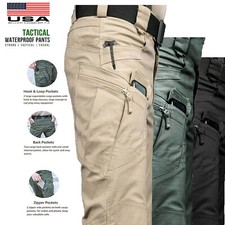 Mens Cargo Pants Work Combat Pants Outdoor Hiking Waterproof Trousers Tactical