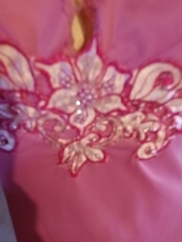 Perfectly Pink Slip Dress Hand Beaded Embellished Bodice Medium Pink 32-34 Bust - Picture 8 of 14