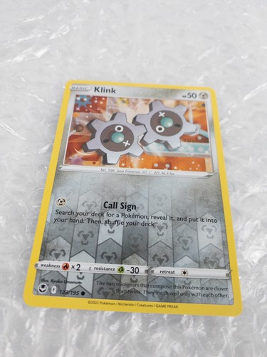 Pokemon TCG - Klink Reverse Holo - 123/195 - Tempête Argentée. Presque comme neuf - Photo 2/4