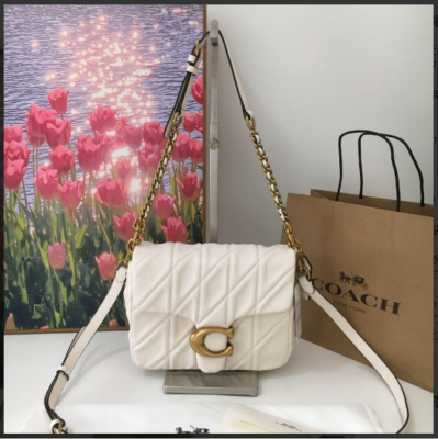 COACH CW629 Times Square Tabby Shoulder Bag 20 Quilted White