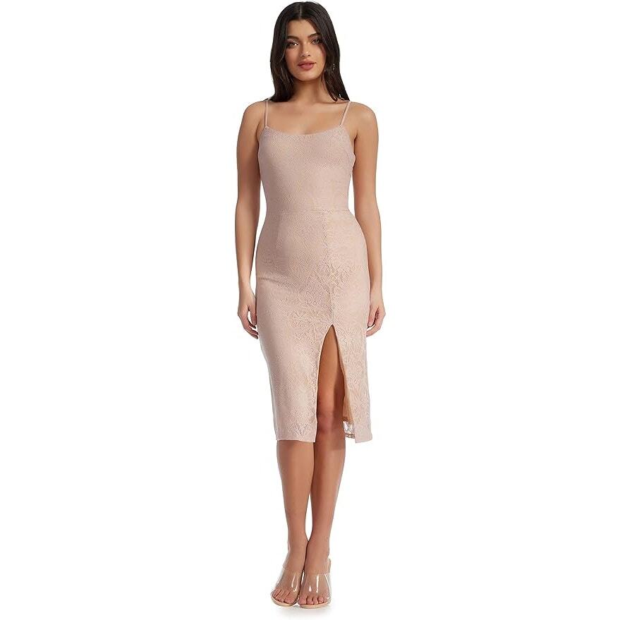 pink lace bodycon midi dress NWT the Population Zahra Sheath Dress Size Large Collection-Kids-Couture This womens floral lace Color:DUSTY PINK Zara Floral Print Dress