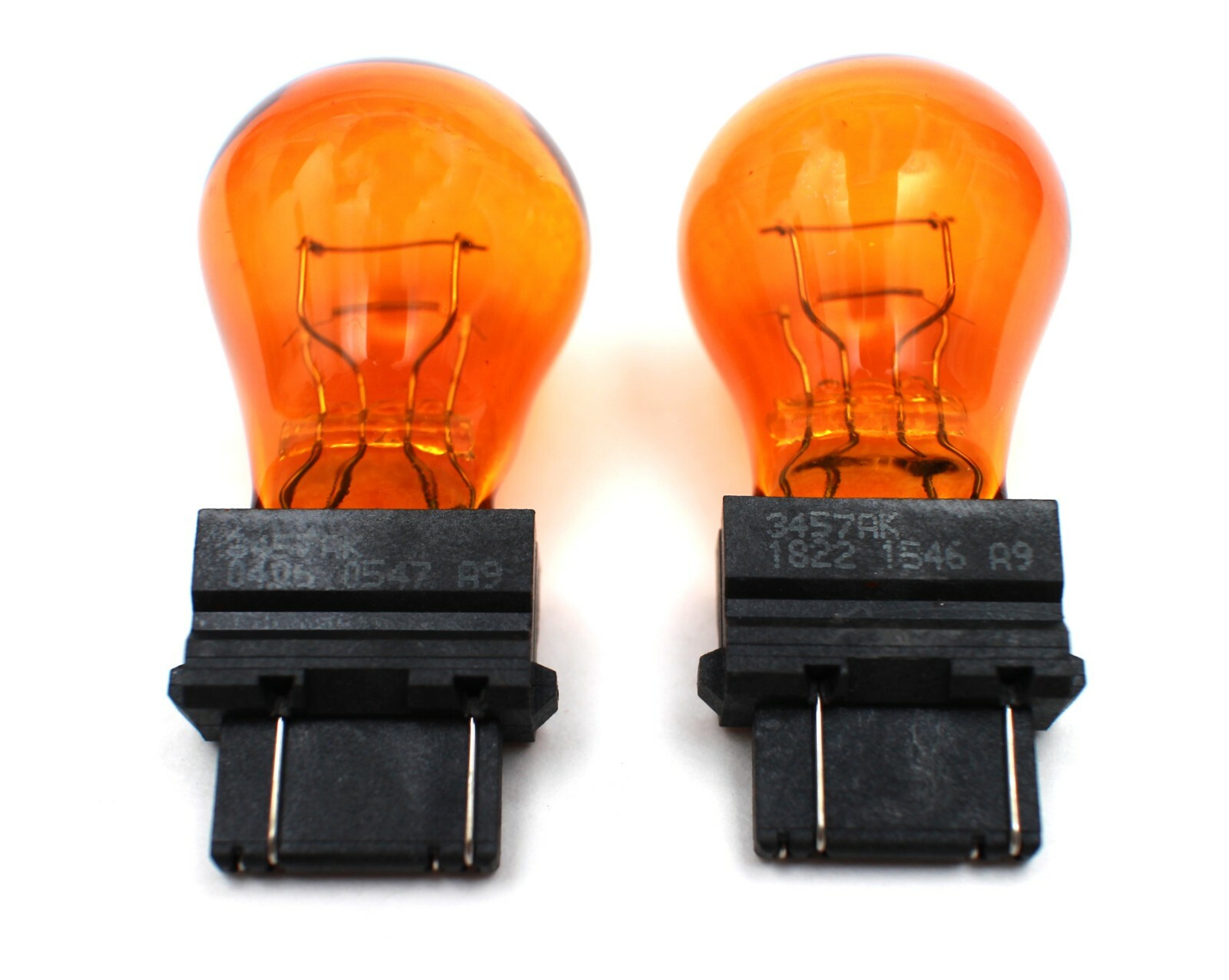 2x OEM Sylvania OSRAM 3457 3457A 3754AK Amber Turn Signal Corner Bulb