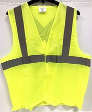 New RefrigiWear Hi Viz Safety Vest XL Hook/Loop Closure LIME GREEN Reflective