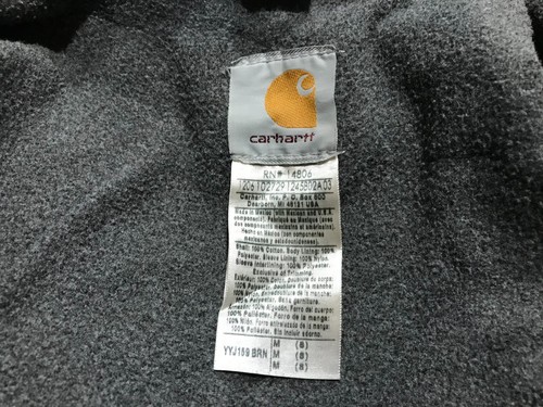 BOYS MEDIUM (8) Carhartt YYJ159 Sandstone Active Fleece Lined Zip Jacket Mexico - Picture 12 of 12