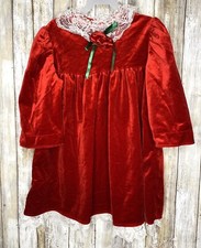 Fashionland Originals Vintage Girls Red Velvet Dress No Size