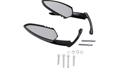 NEW KURYAKYN 1760 Scythe Mirrors - Black - Side View - MOTORCYCLE
