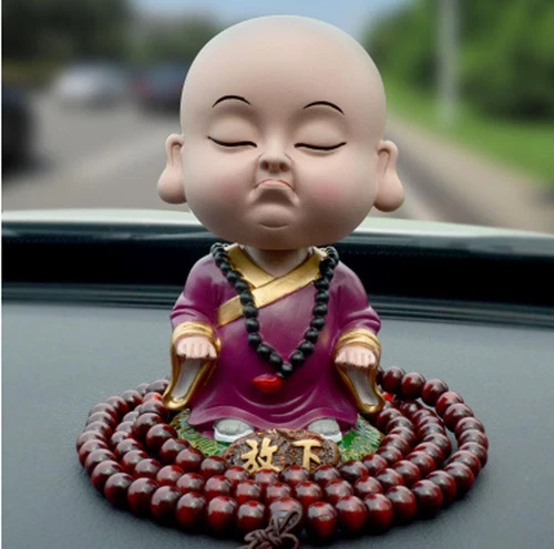 Kreatives Auto Ornament Kopfschütteln Maitreya Buddhistischer Mönch süß Auto Deko - Bild 26 von 26