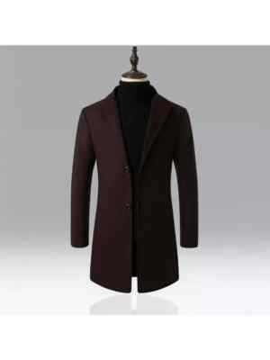 Kurzmantel Jacke Elegant Mode Herren Slim Schwarz Dunkel Knöpfe 62820