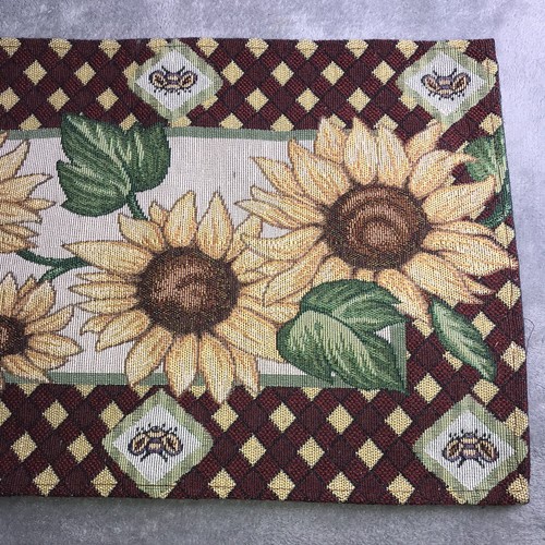 "Nuevo manteles individuales de otoño vintage de 4 piezas con tapiz de abeja girasol 12,5"" X 17,5""" - Imagen 4 de 5