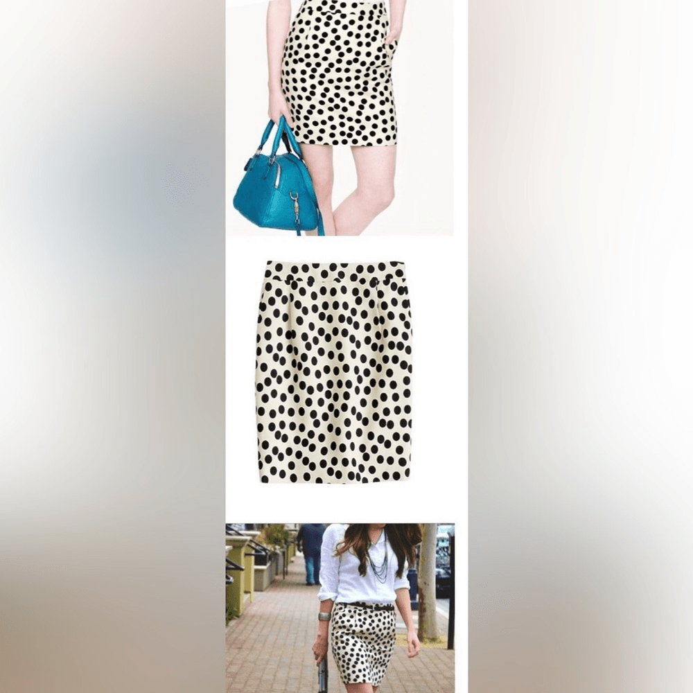 A-Line Khaki Colored Black Polka Dot Size