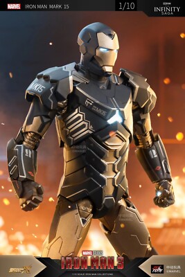 New ZD Toys Marvel Avengers 1/10 Iron Man MK15 Action Figure Toys