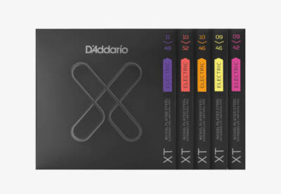 3 Packungen D'Addario XT vernickelte Saiten für E-Gitarre Auswahl von 3 Stärken