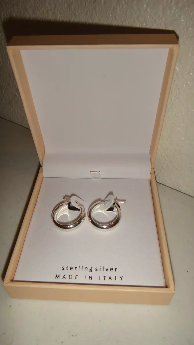 MIA FIORE Silver 925 Sterling Silver Wide Round Hoop Earrings MADE