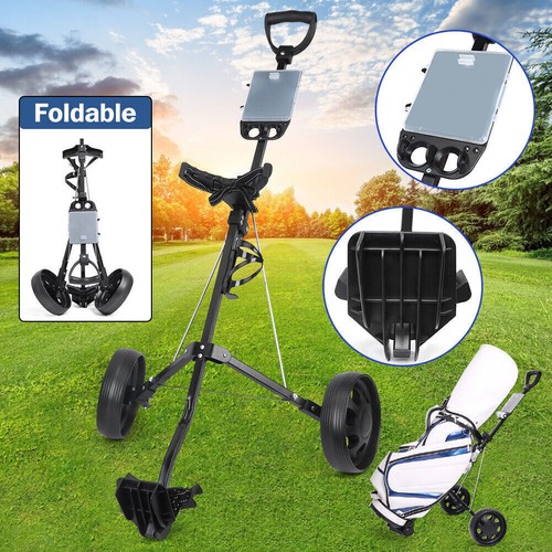 AU Foldable Golf Buggy Trolley Cart Push Pull +2 Wheels Steel labour-saving Cart - Picture 4 of 12
