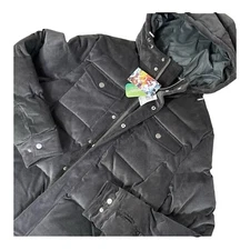 Men’s NWT Robert Graham Large Gray Stormy Hooded Coat Zipped Pockets Warm