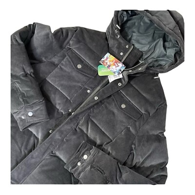 Men's NWT Robert Graham Large Gray Stormy Hooded Coat Zipped Pockets Warm