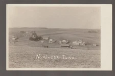 Nordness IOWA RPPC c1910 DEPOT General Store Creamery nr Decorah TINY TOWN! IA